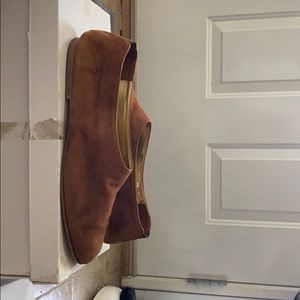 Brown sued slip on shoes